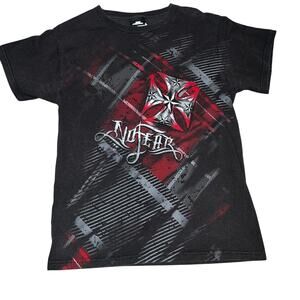 Vintage No Fear Y2K skater grunge graphic black T shirt size small
